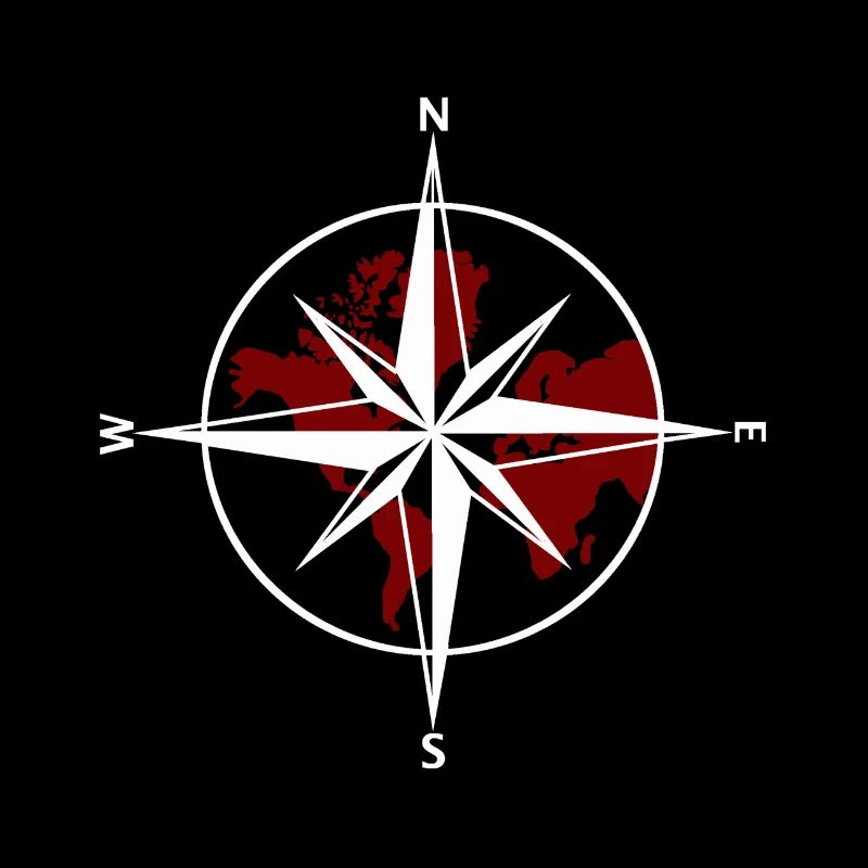 Compass white-red