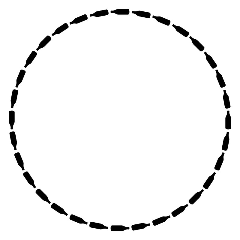 Beer Bottles Circle Frame