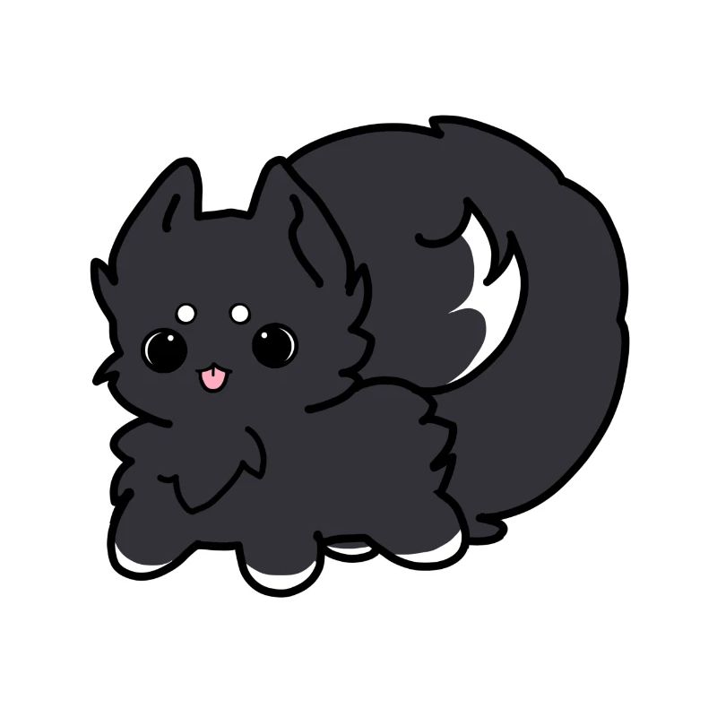 Chien mignon Noir Blanc