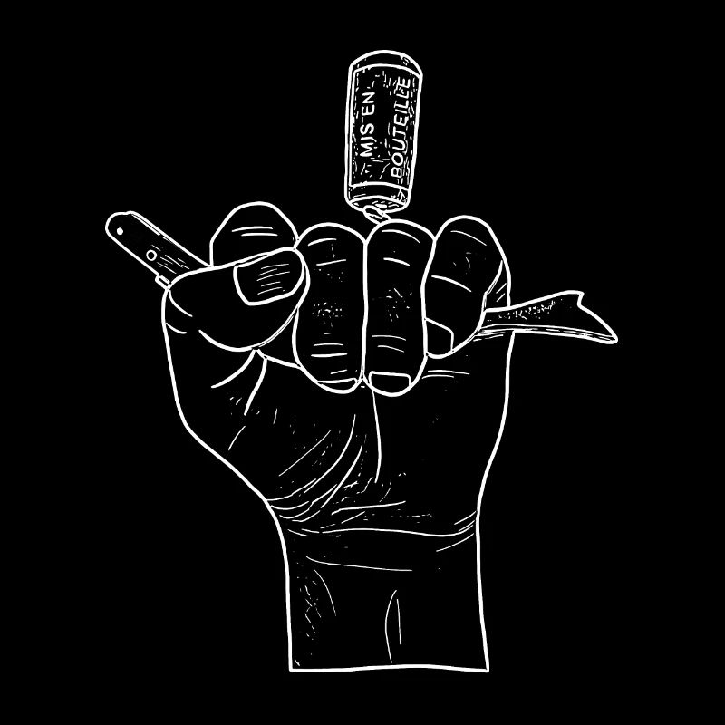 Black hand with corkscrew