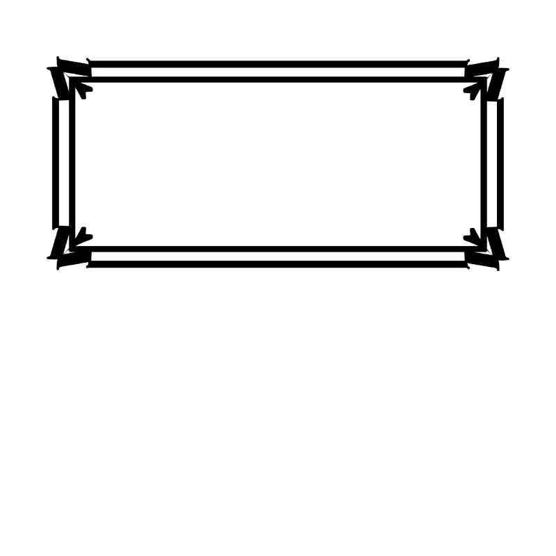 Rectangular frame with ornaments