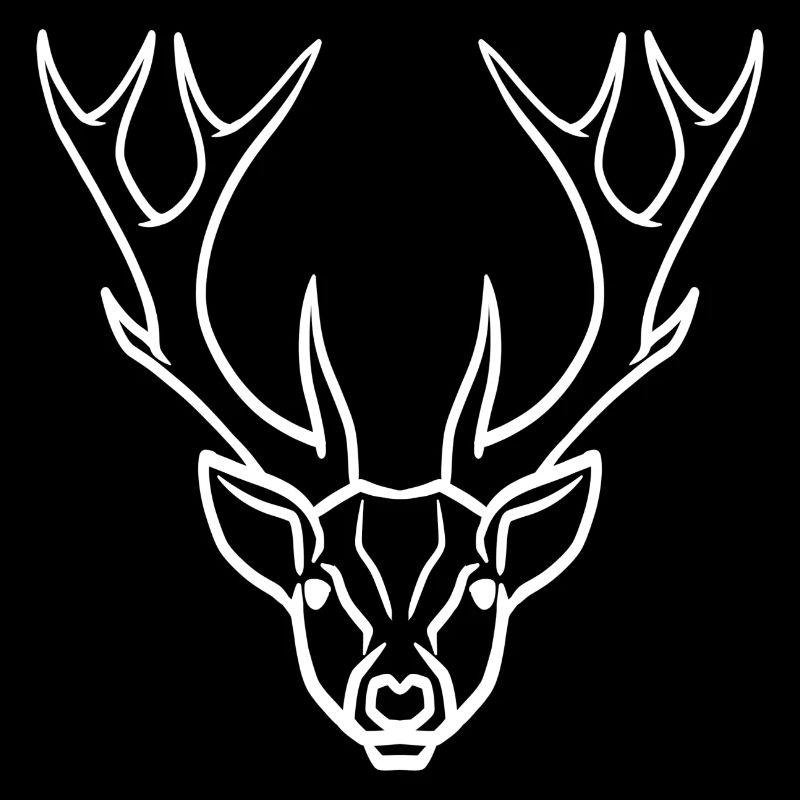 Deer head symbol white