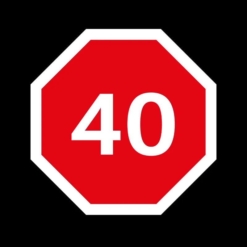 Conception du 40e anniversaire avec panneau d’arrêt