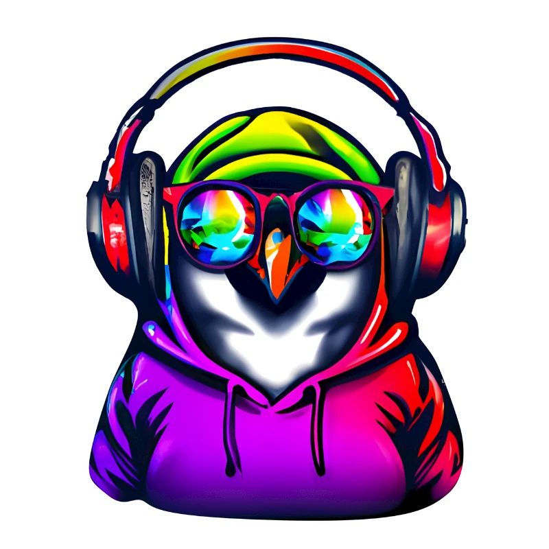 Pinguin mit Pullover und Sonnenbrille