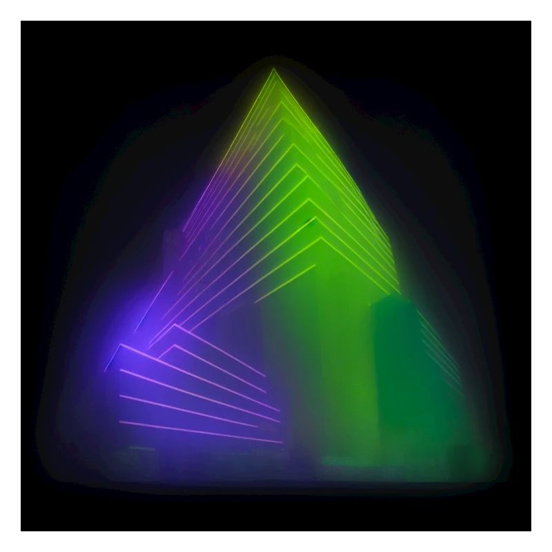 Abstract triangle architecture design neon lights