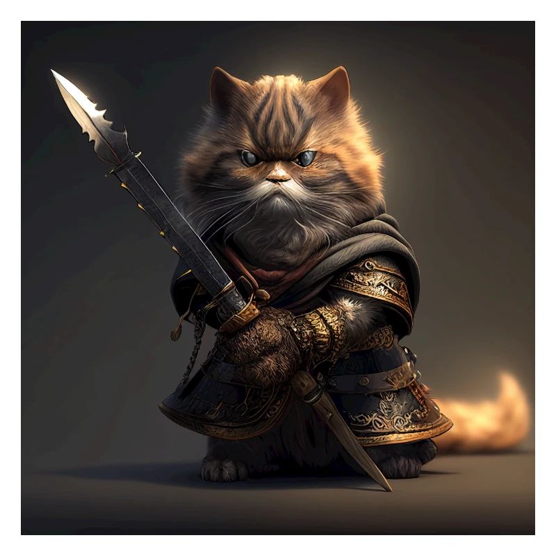 Chat samouraï avec épée