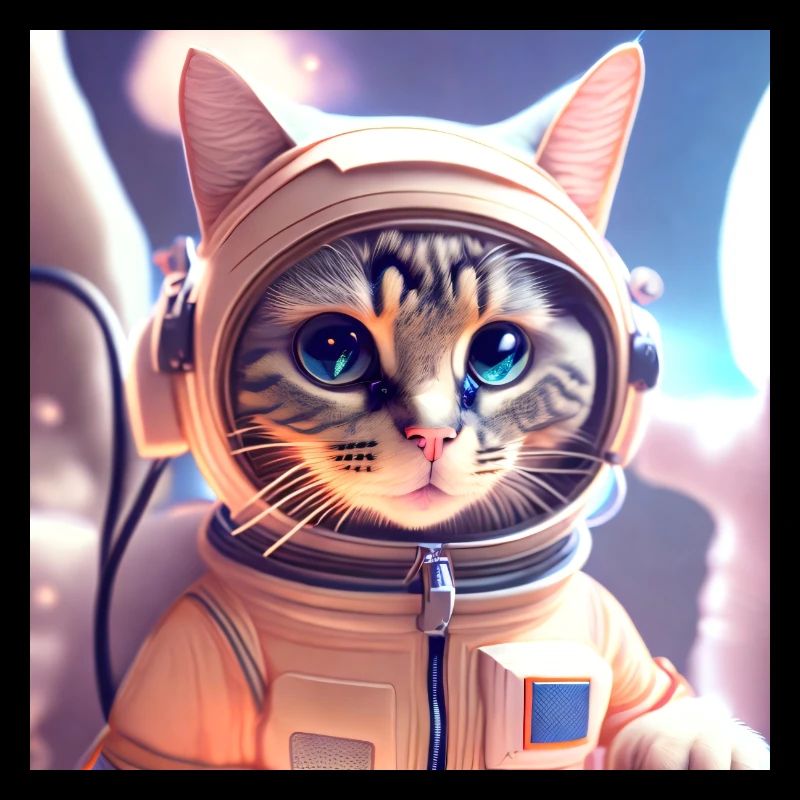 Chat astéonaute dans l’espace