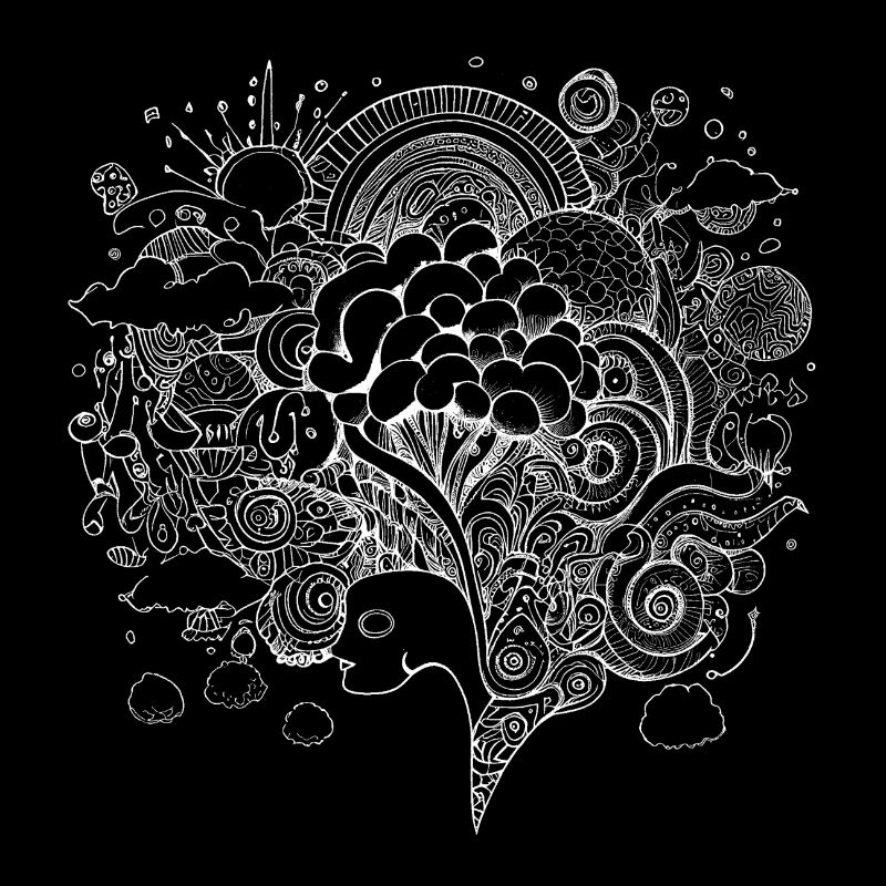 Psychedelic artwork with trippy patterns