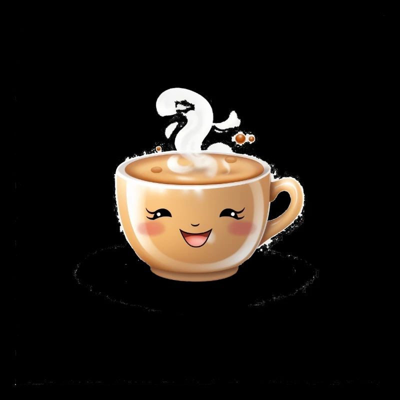 Realistic café mug with face