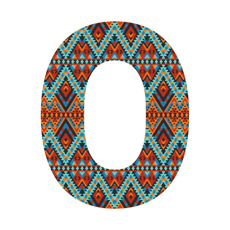 Buchstabe O- Boho-Design, buntes Monogramm
