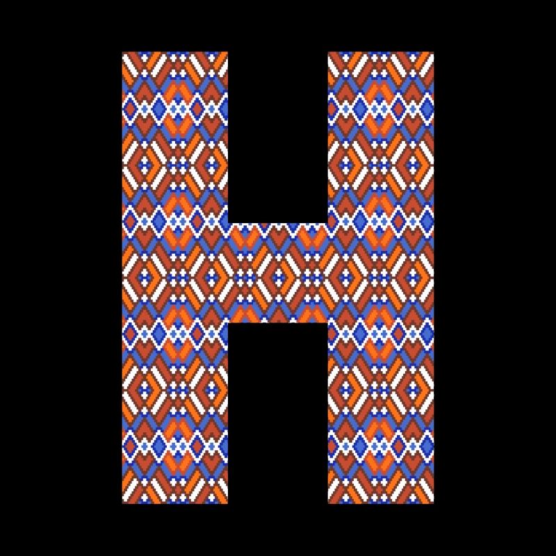 Monogram Letter H- geometric pattern