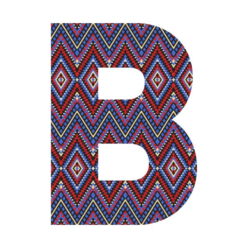 Monogramm Buchstabe B - geometrisches Muster