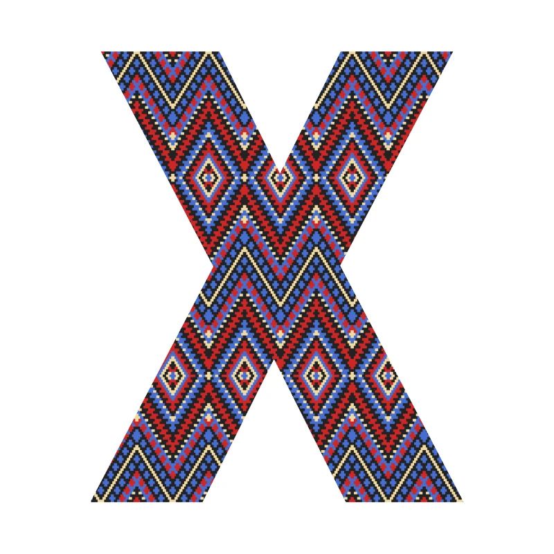 Monogram Letter X- geometric pattern
