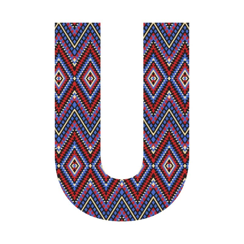 Monogram Letter U- geometric pattern