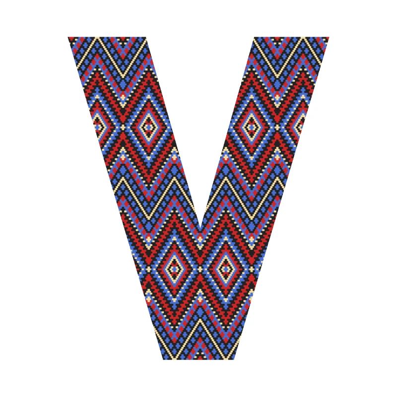 Monogram Letter V- geometric pattern