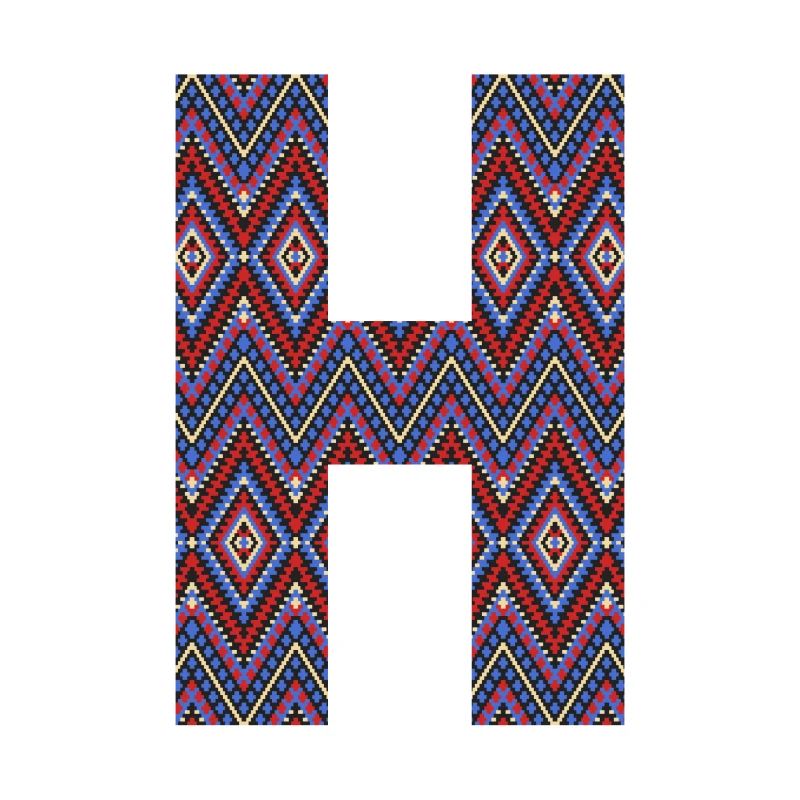 Monogram Letter H- geometric pattern