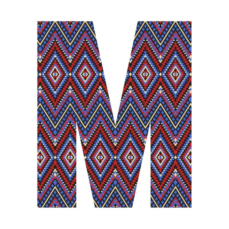 Monogram Letter M- geometric pattern
