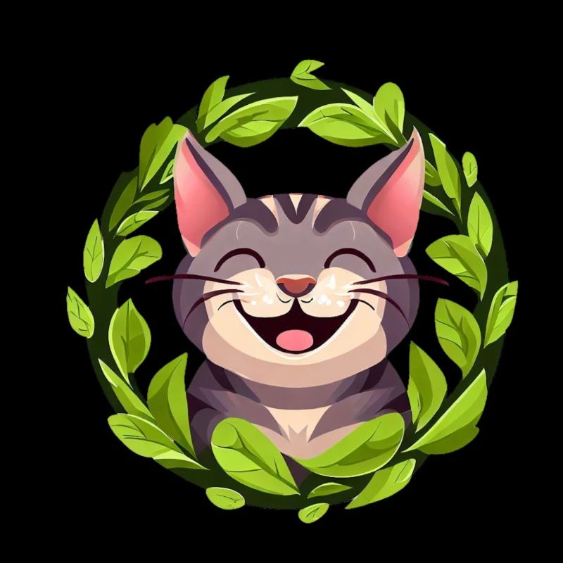 Chat dans un cercle de feuilles