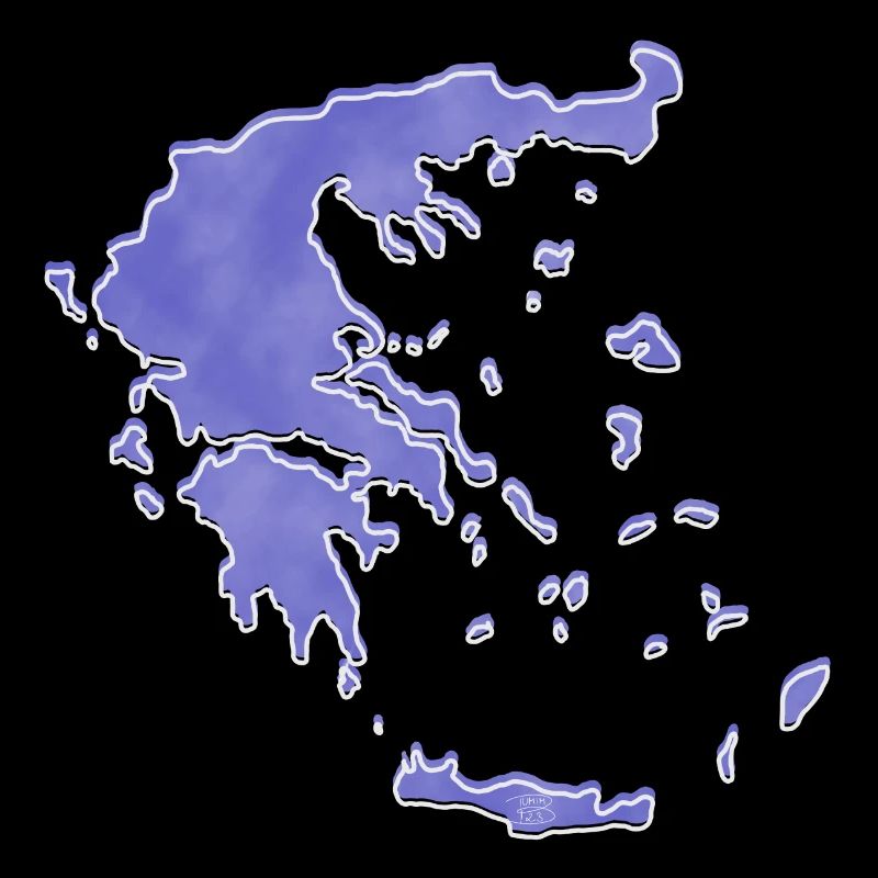 "Map", Boho Line Art Design, Series "Greece"