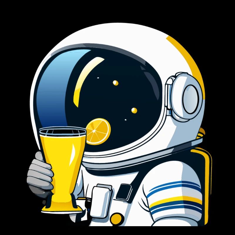 astronaut drinks lemon tea