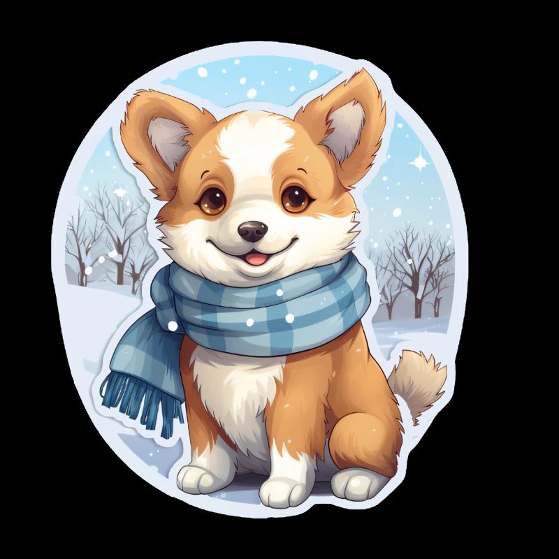 Welsh Corgi avec écharpe
