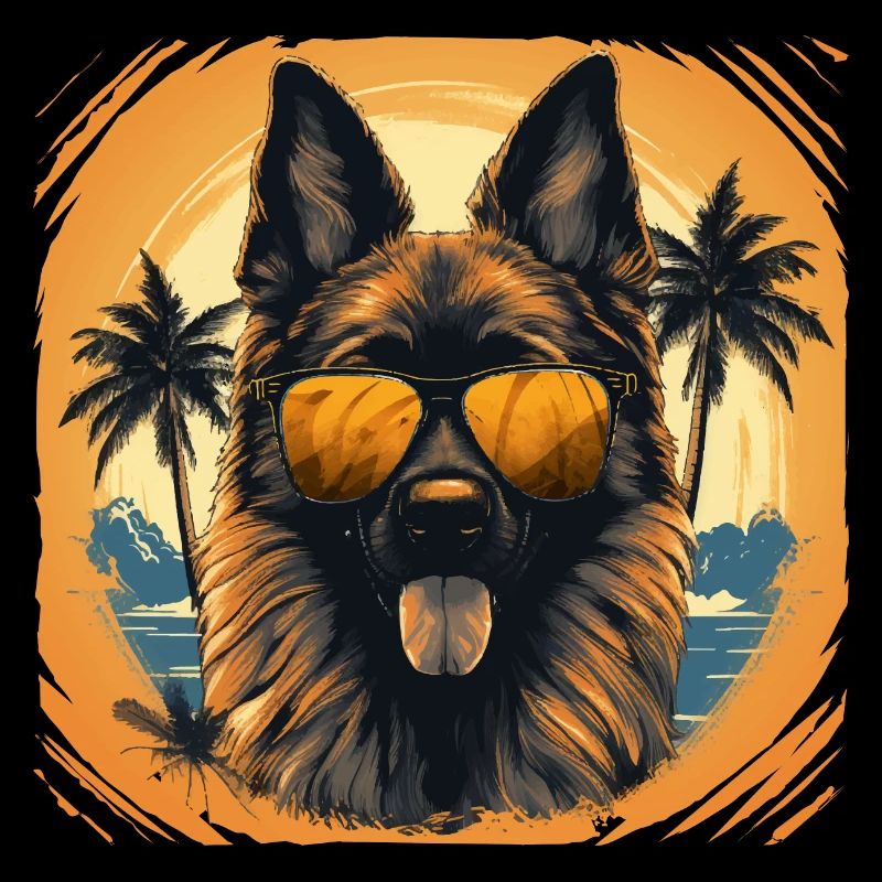 Deutscher Schäferhund mit Sonnenbrille