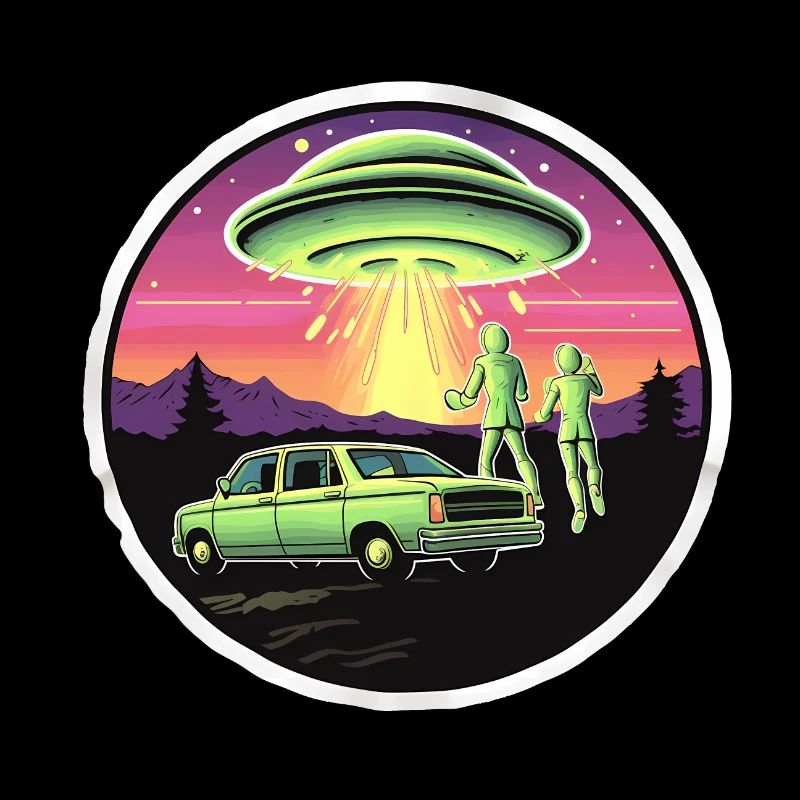 Pop Art UFO Sighting 80s Retro Style