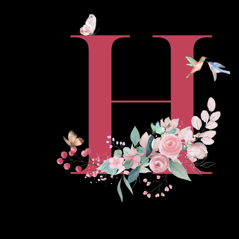 Buchstabe h floral - Geschenkidee