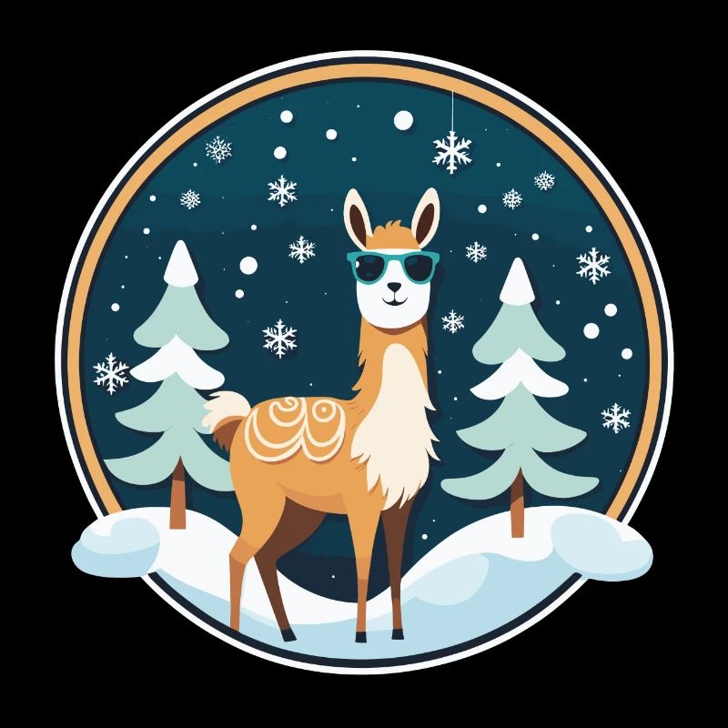 Alpaca Christmas Drawing
