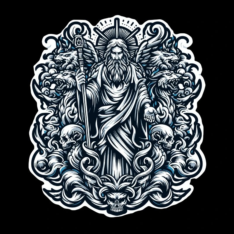 Enigmatic Wizard & Skulls Artwork