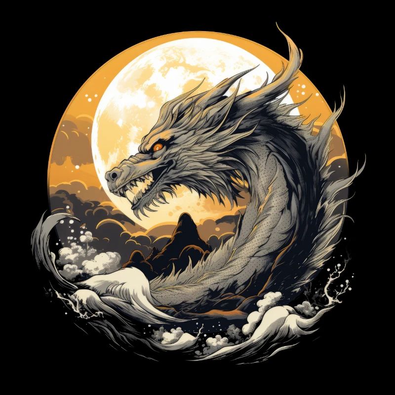 Dragon de lune dorée