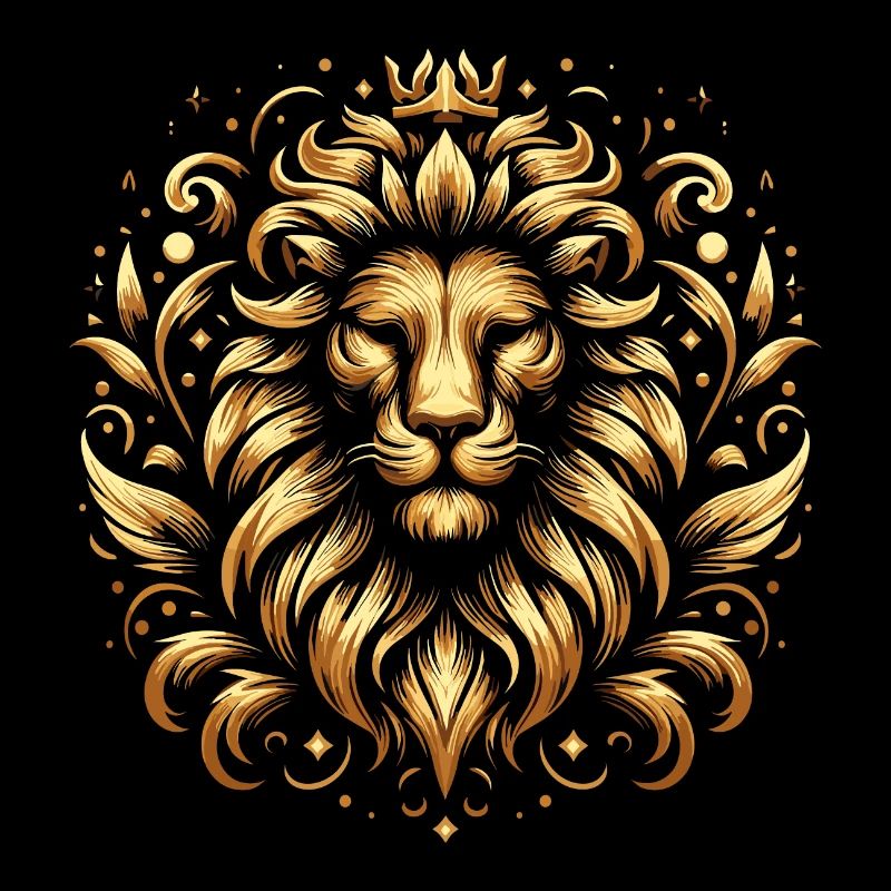 Lion Head Gold Patterns