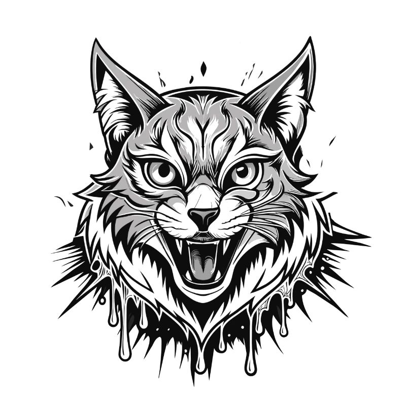 cat black and withe