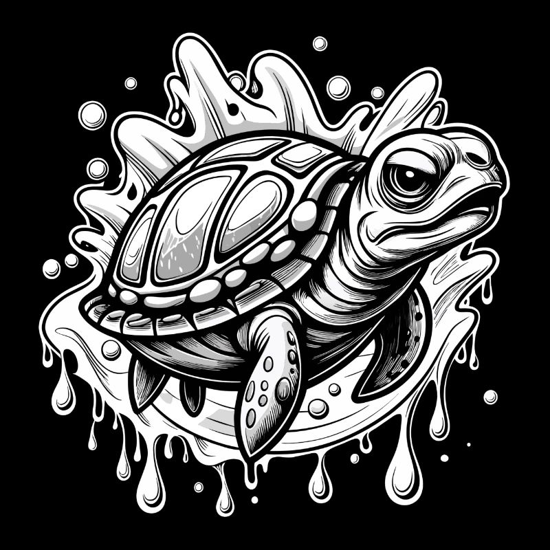 turtle black and white