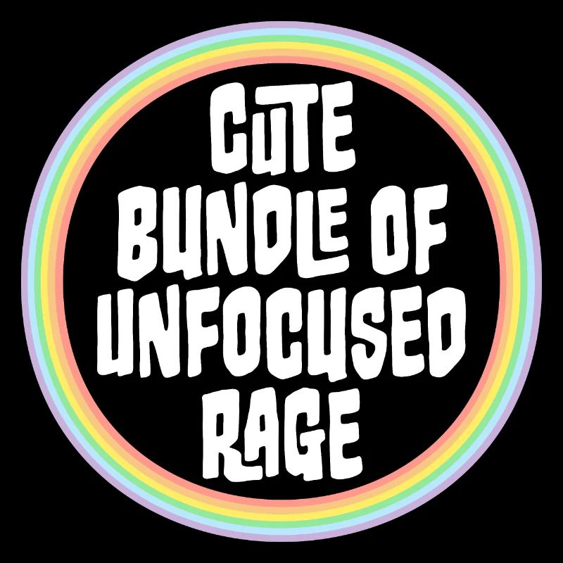 Drôle Mignon Bundle De Rage Non Focalisée Arc-en-Ciel Goth