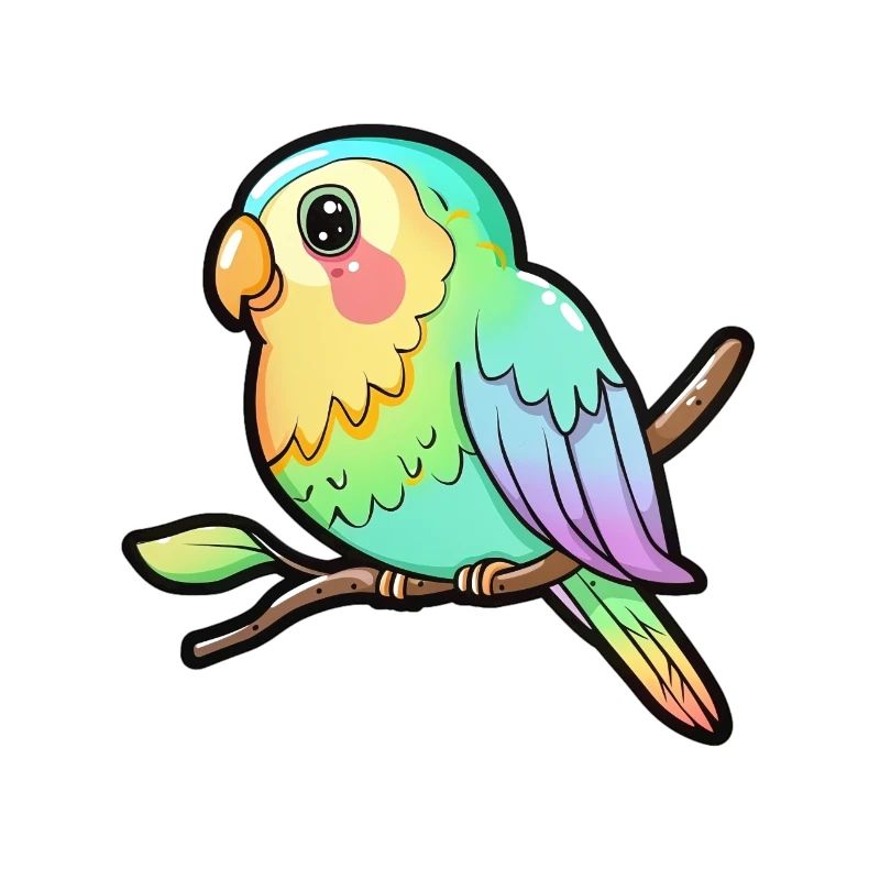 Perruche colorée dans le style aquarelle