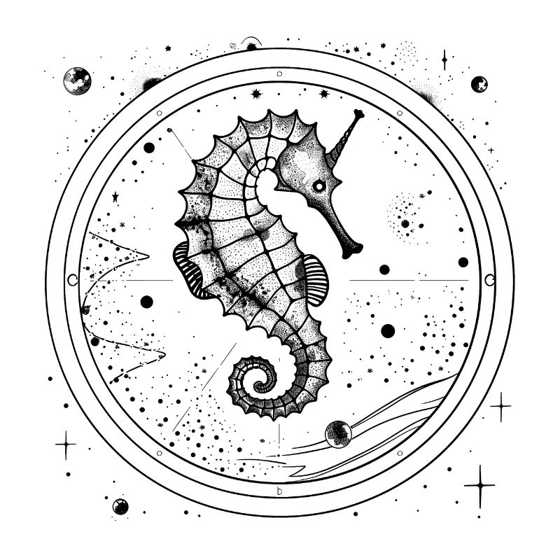 Hippocampe design nautique de l’espace vintage