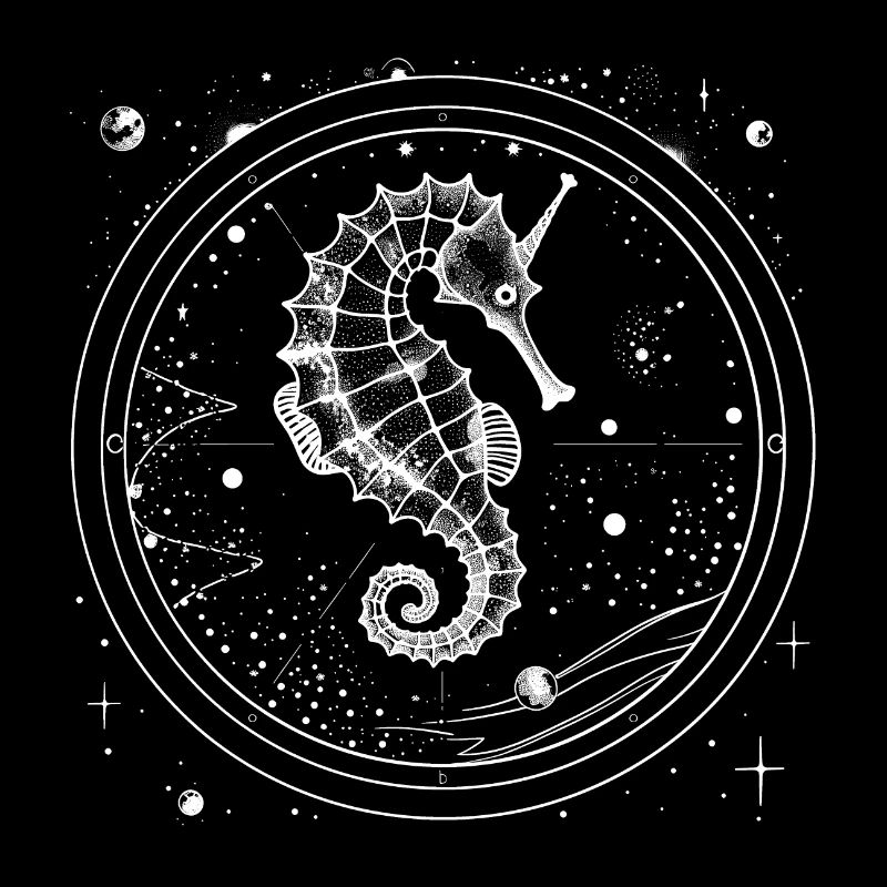 Hippocampe design nautique de l’espace vintage