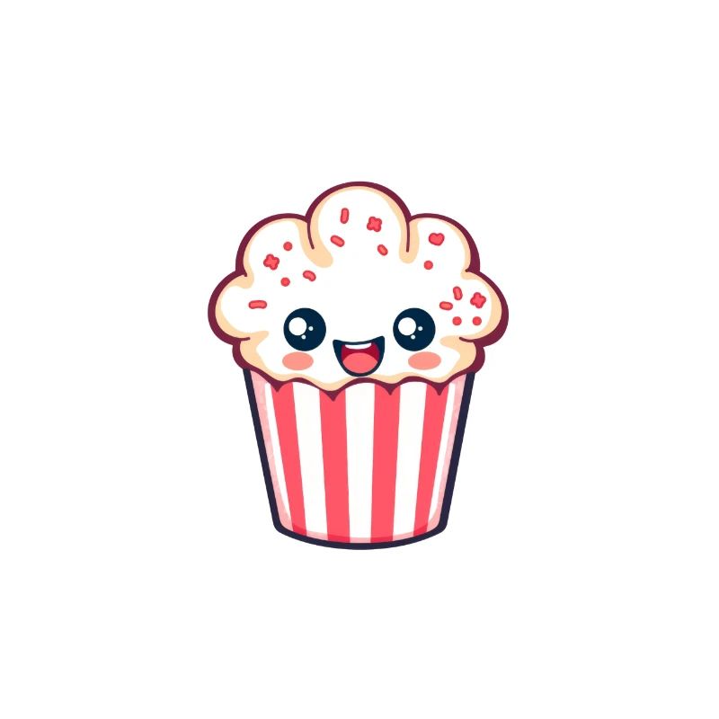 Tasse à pop-corn mignon de style dessin animé