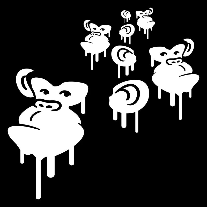 Graffiti Drop Monkey Heads Spray Faces Team