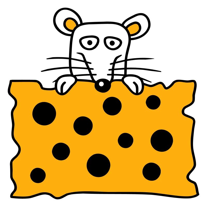 Souris Rat Derrière De Grands Trous Fromage Semble Drôle