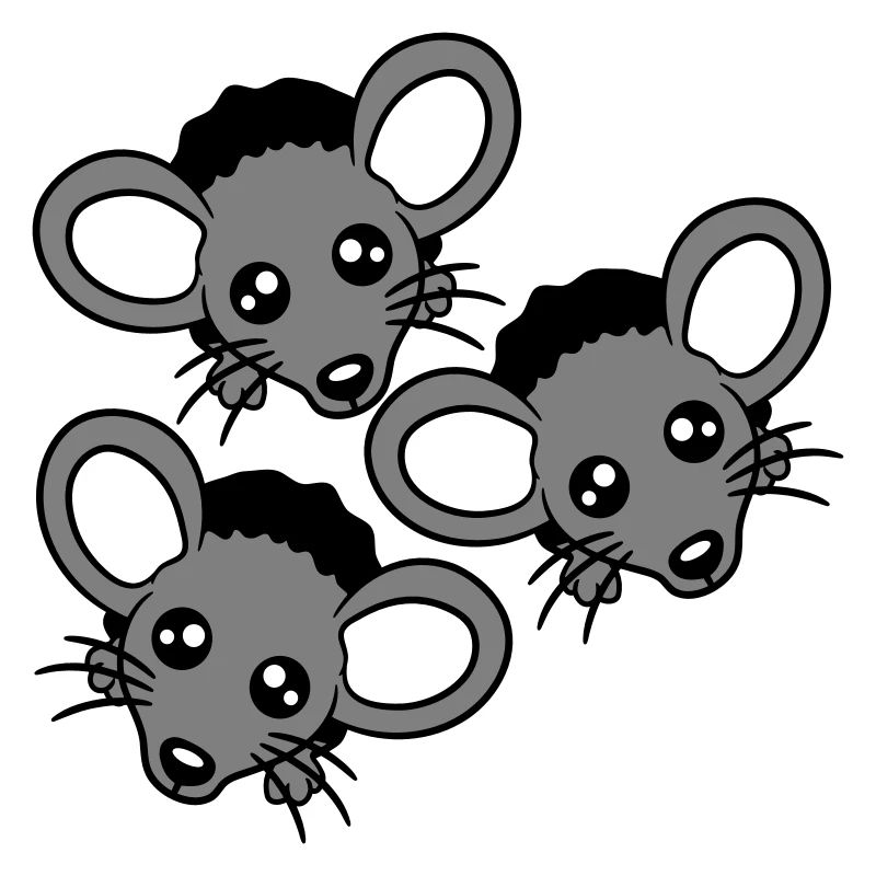 3 Mice Wall Hole Mouse Hole Three Friends Team Crew