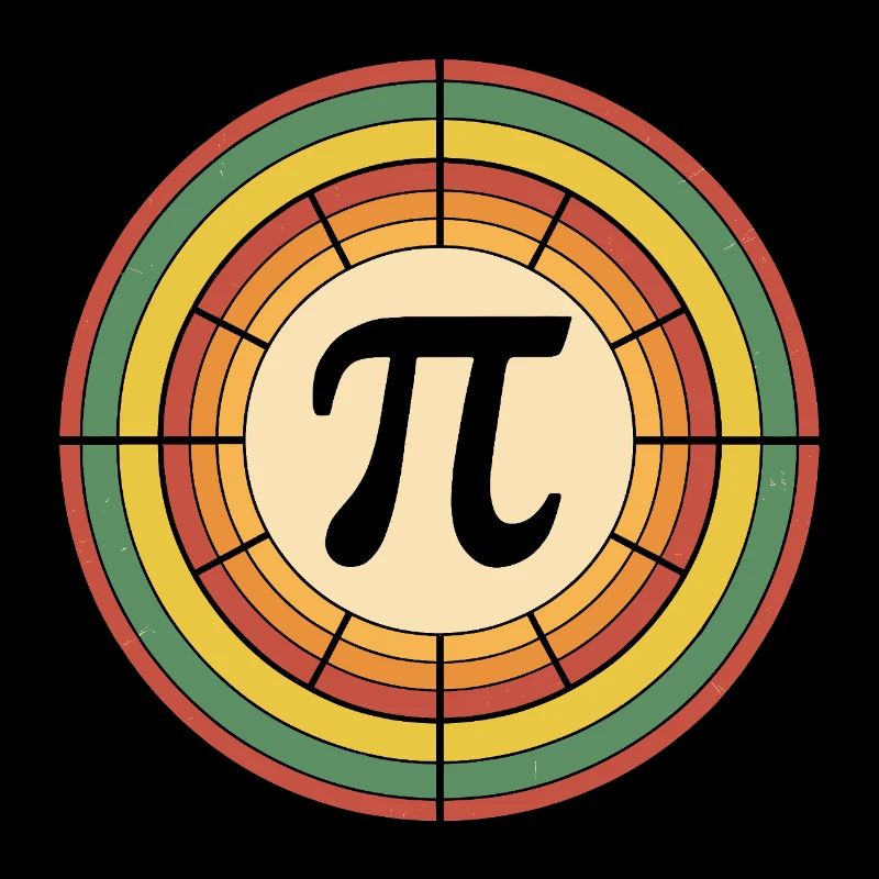 Retro Style Pi Tag Geometric Pattern Art