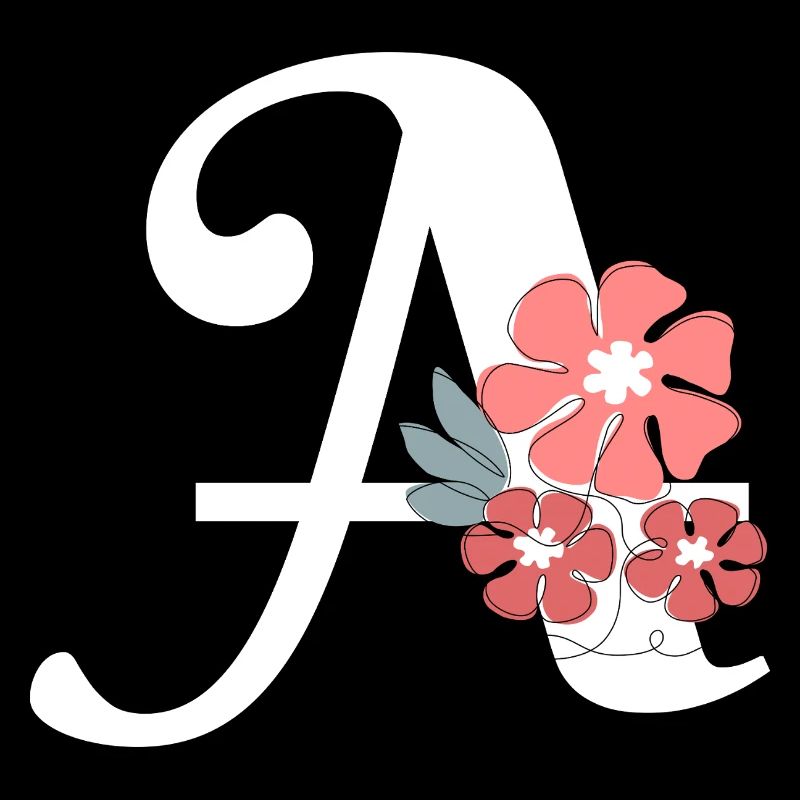 Lettre a fleurs minimalistes