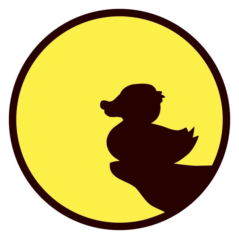 Ente sitzt Mond nachts Klippe Werwolf heulen Wolf