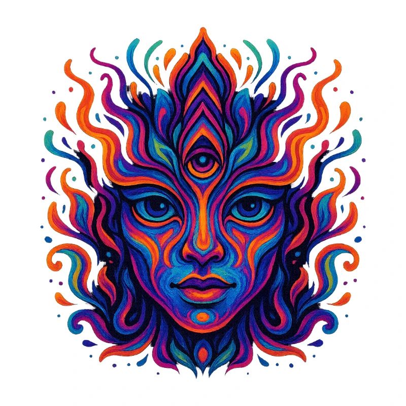 Psychedelische Farbenexplosion