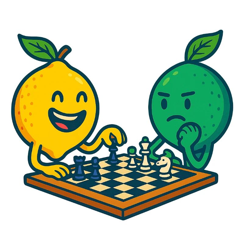 Duel d’échecs - citron contre citron vert