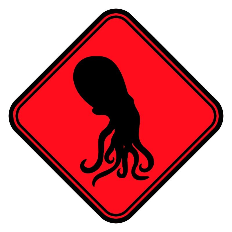 Octopus Danger Sign Caution Warning