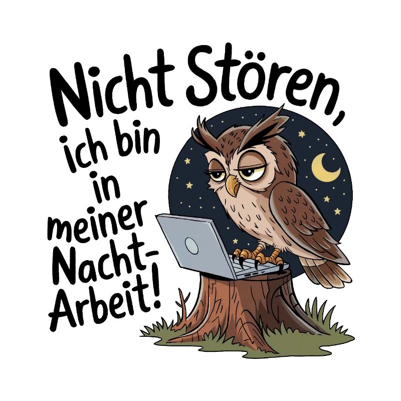 Owl on night shift – coffee first!