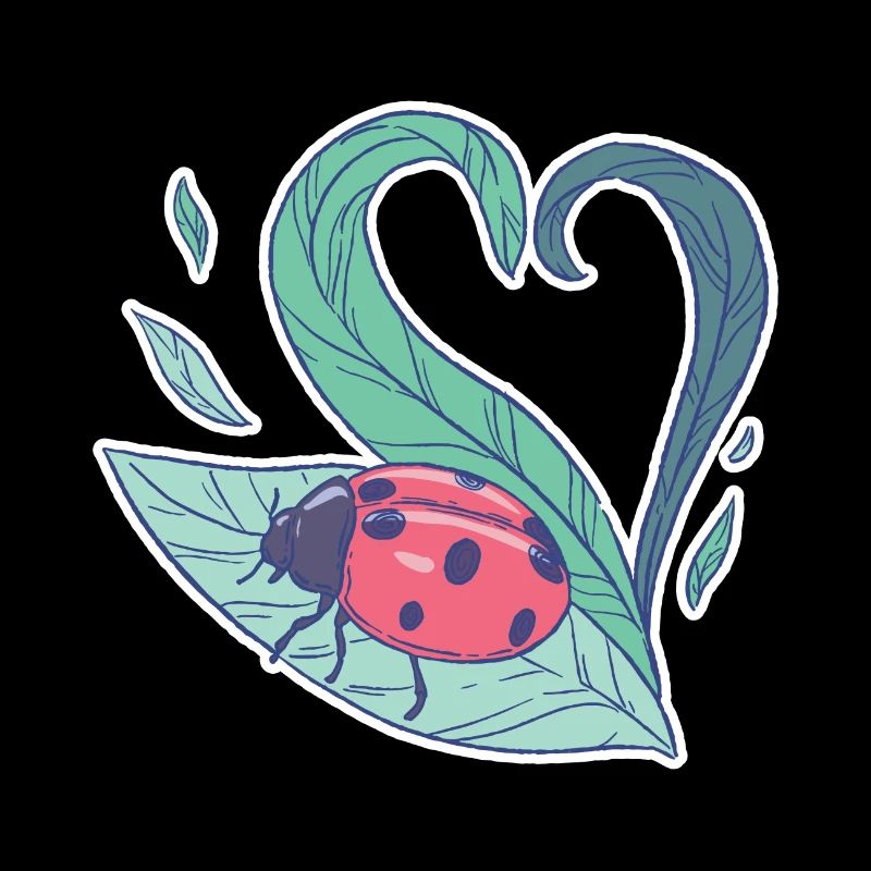 Cute ladybug on leaf